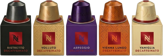 오리지널 디카페인 5종세트 네스프레소 (리스트레토 볼루토 아르페지오 비엔나룽고 바닐라), 1세트, 50개입, 110ml