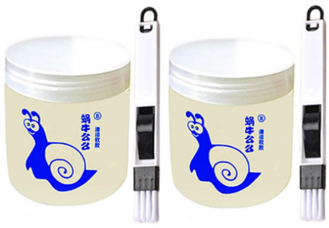 달팽이 슬라임 젤리클리너 160g 차량용청소 키보드 틈새먼지 끈끈이 2개, 투명