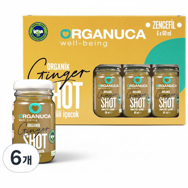 엘리트 오가닉 진저샷, 6개, 60ml