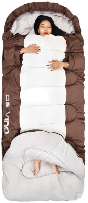 한타오 겨울 침낭 초대형공간 침낭 손 신축 자유, 2.8KG-슈퍼 두께, 1개