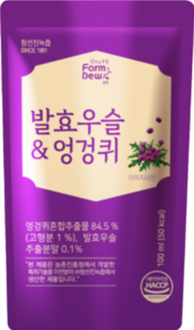 팜듀 건강즙 발효우슬&엉겅퀴 100ml 30개 1박스 참선진 녹즙 액상차