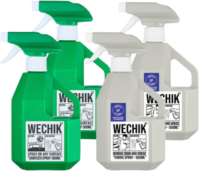 [위칙] 섬유탈취제 500ml 2개 + 멀티 소독스프레이 500ml 2개, 4개