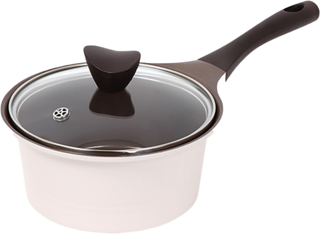 셰프라인 쵸코크림 IH 세라믹코팅 인덕션 냄비 편수18cm, 1개, 아이보리, 18cm