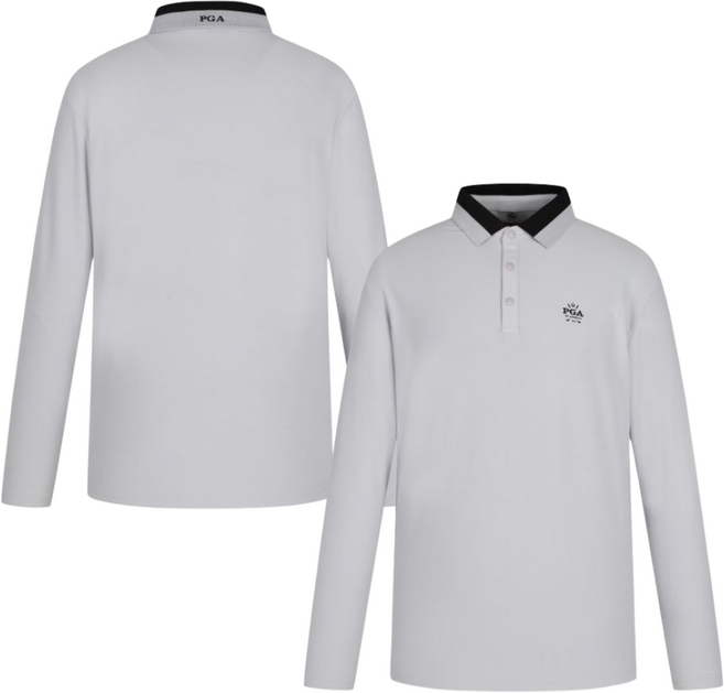 PGA 남성 리미티드 배색카라 긴팔 티셔츠 PGMTS53393