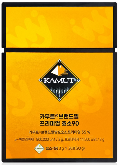 카무트 프리미엄 효소 90 브랜드밀 그레인온 카뮤트 30포 1박스, 30회분