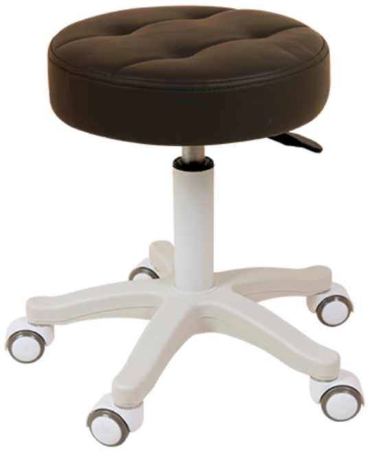 AWC 포그니 바퀴 보조의자 오피스 미용실 병원 바퀴의자 원형 회전 보조 바퀴 의자 원형스툴, 블랙, 1개