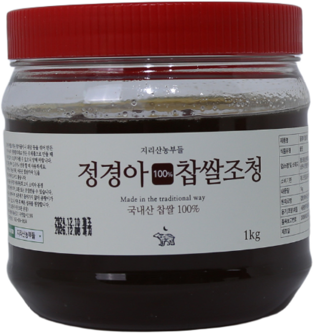 찹쌀조청 국내산 찹쌀 100% 비건 이유식재료 설탕대용 조청 정경아 지리산농부들, 1개, 1kg