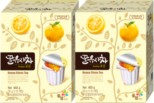 꽃샘 참조은 꿀유자차 포션, 30g, 15개입, 2개