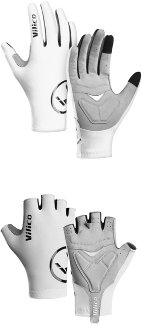 댄트클럽 UF 충격흡수 자전거 장갑 반장갑+긴장갑 1세트, 2개, 라이딩화이트