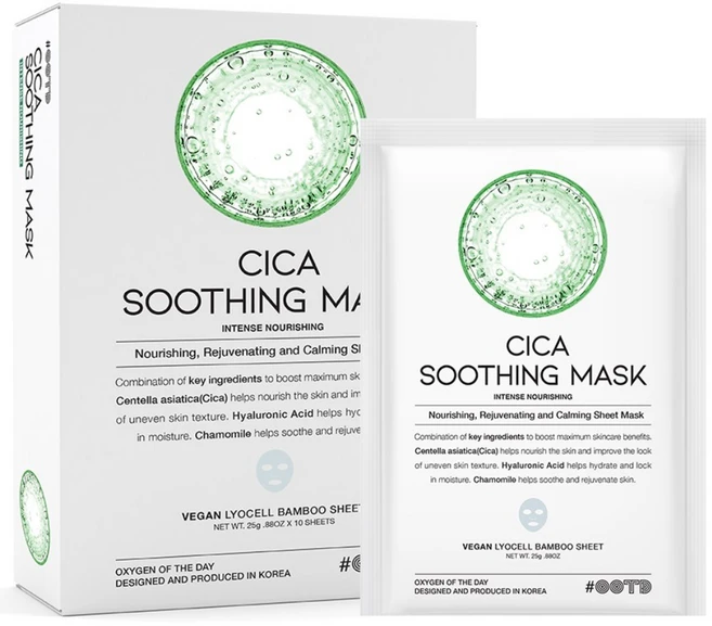 [진정] #오오티디뷰티 트러블 시카 수딩 트러블 진정 마스크팩, 1개, 10개입 - 쿠팡