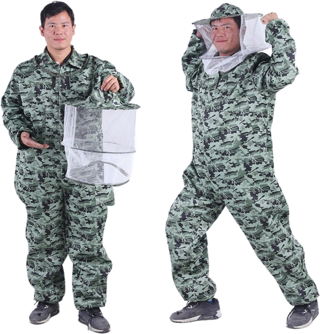 미화부장 장갑 포함 벌옷 벌초 해충 보호복 작업복 양봉복 방충복 양봉옷, 1세트, 그린