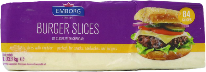 엠보그 버거 슬라이스 치즈 84매 화이트1.03kg, 4개, 1.033kg