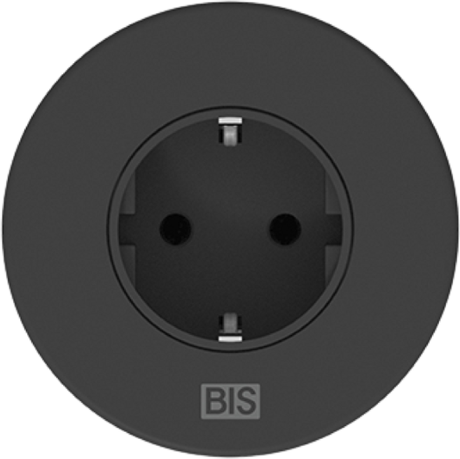 BIS 빌트인콘센트 노출식 원형 사각형 매립형콘센트 1구 2구 멀티탭, 선택1:노출식 원형타입 콘센트 1구(블랙), 1개