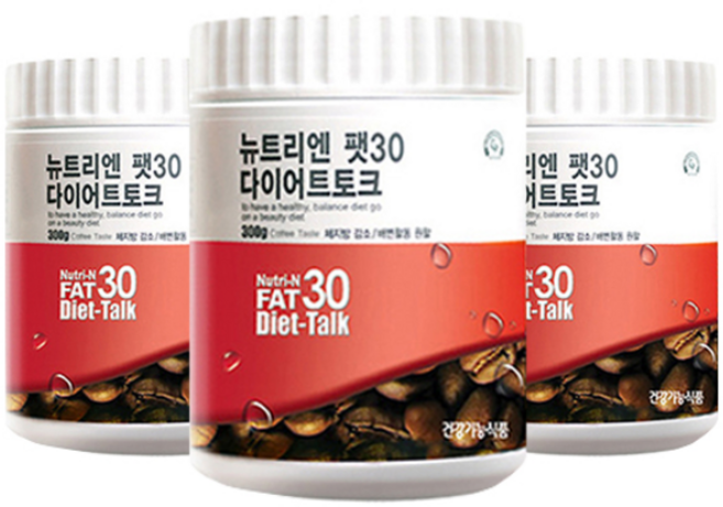 (당일 출고) 뉴트리엔 팻30 다이어트 토크커피 대용량300g 가르시니아 배변 숙변 식이섬유 300g 3개 세트, 300g