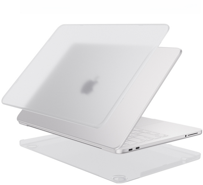 맥북 네오 스크럽 케이스 무광 하드 케이스 풀백 케이스, 스크럽 투명, MacBook Neo A3404, 스크럽 투명, 1개