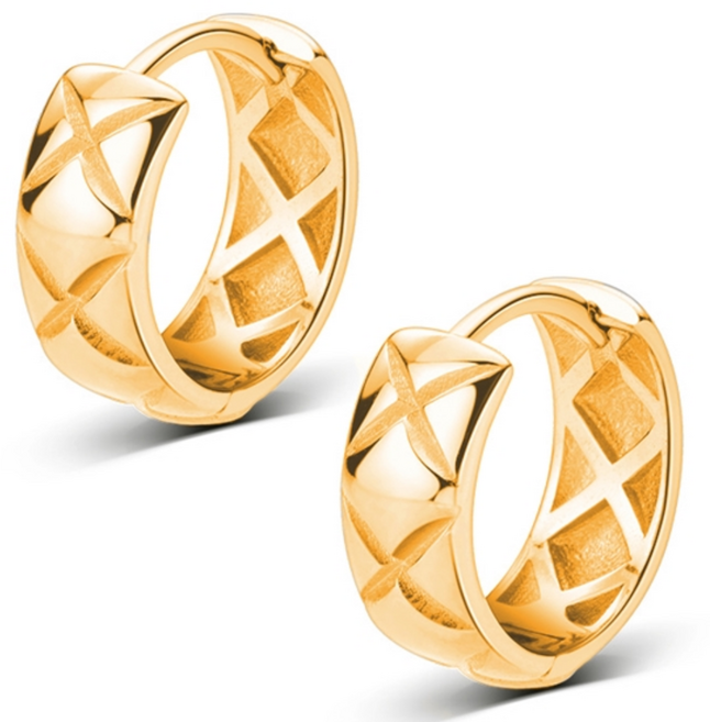 에르모사제이 E190 실버 925 고급 크로스 볼드 원터치 링귀걸이 은귀걸이