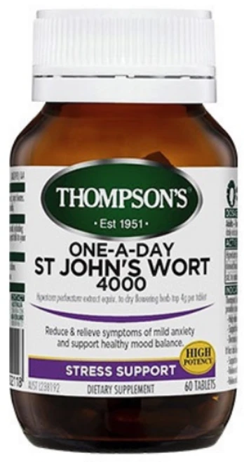 Thompson's One-A-Day St. John's Wort 4000mg 60 Tablets, 60정, 1개 - 쿠팡