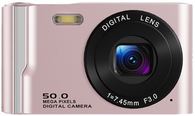 PYHO 디지털카메라 5000W 고화질 픽셀 카메라 2.8 인치 휴대용 즉석카메라, 핑크색