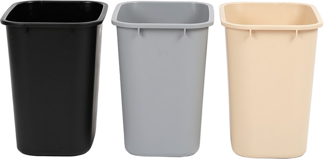 바이굿즈 30리터 쓰레기통 카페 사무실 업소용 가정용 30L 휴지통, 검정(뚜껑미포함)