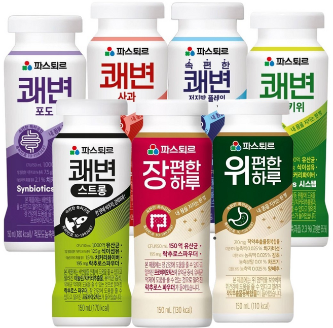 파스퇴르 쾌변 위편한 하루 요구르트 혼합 총28입(7종 각4입), 150mL