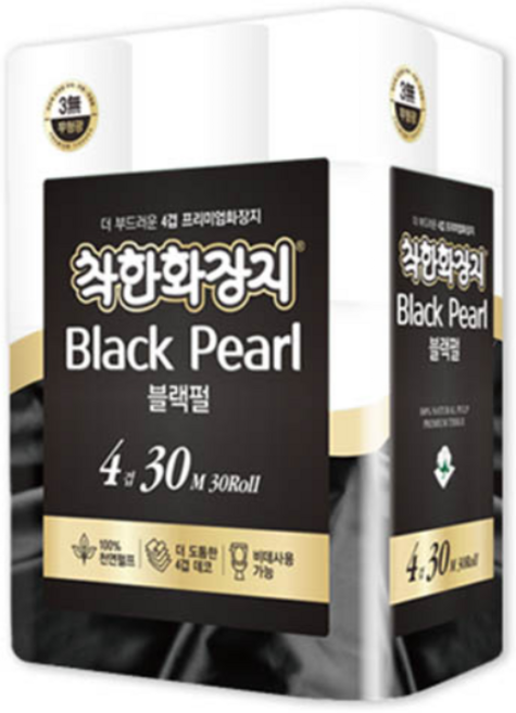 착한화장지 블랙펄 4겹 화장지 30m 30롤 1팩, 1개