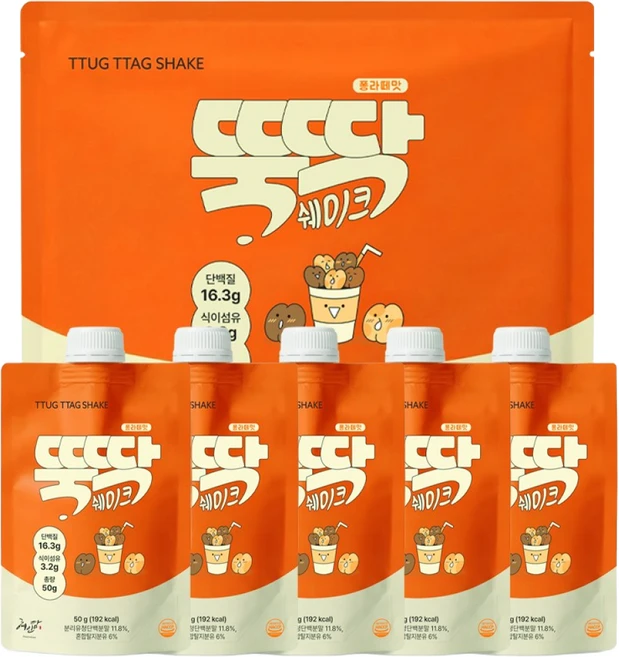 혜인담 식사대용 단백질 쉐이크 뚝딱쉐이크 퐁라떼맛, 5개, 50g - 쿠팡