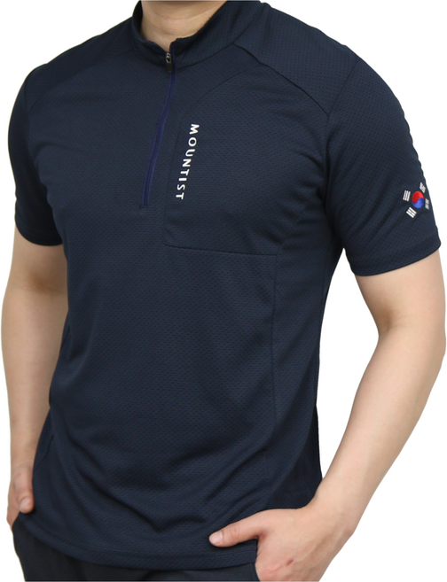 마운티스트 K플래그 태극 벌집 기능성 반팔 집업 티셔츠