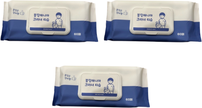 볼링매니아 크리너티슈 60매 3개