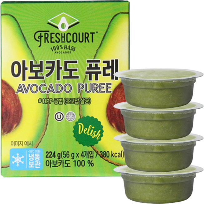 [자연원] 100% 아보카도 퓨레 224g (56g x 4개입), 3세트