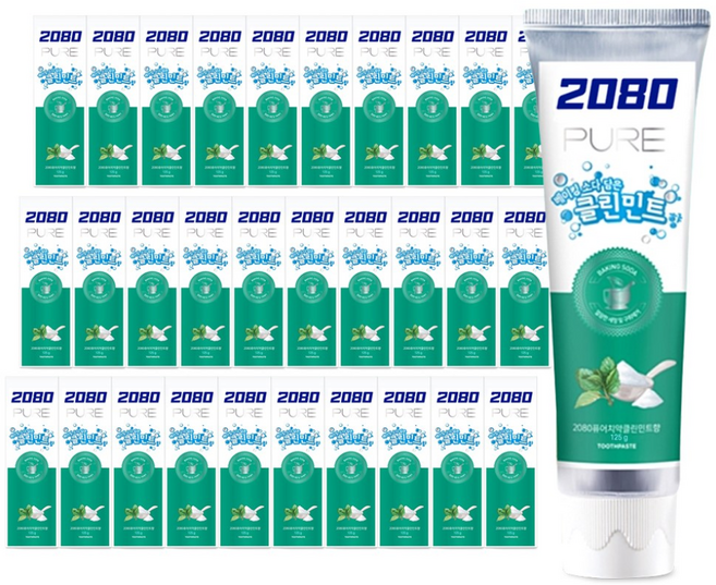 2080 베이킹소다 치약 민트 블라스트 120g, 30개