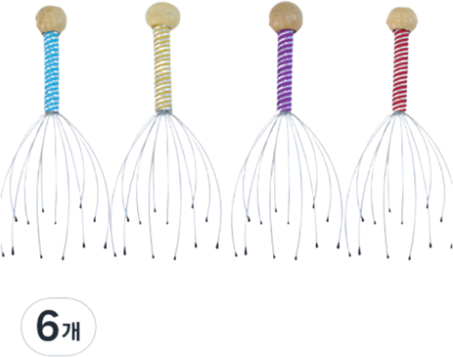 더줌커머스 머르가즘 휴대용 간편 두피마사지기, 6개, 랜덤발송