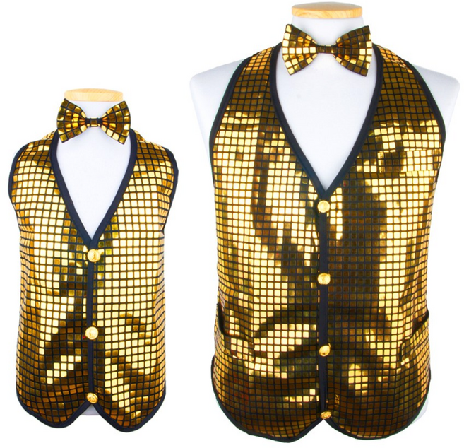 파티짱 반짝이 조끼 골드 웨이터 스팽글 무대 의상