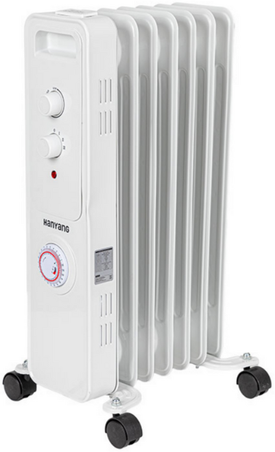 (본사공식) 한양테크 타이머 전기 라디에이터 5핀/7핀/9핀/11핀/15핀 동파방지 가정용 업소용, 타이머 라디에이터 7핀(화이트 HYR-07)