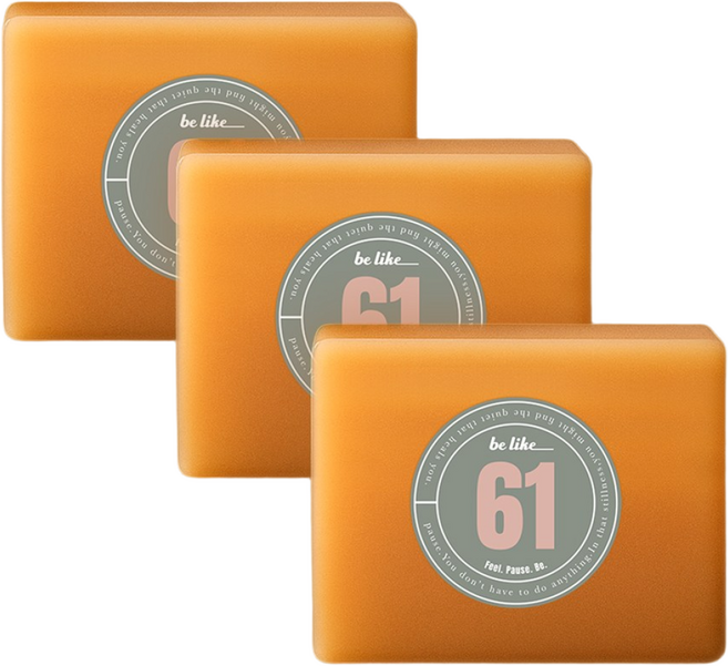 비라이크61 천연비누 유황 성분 향 좋은 세안 미용 피부관리 올인원 비누 110g, 3개입