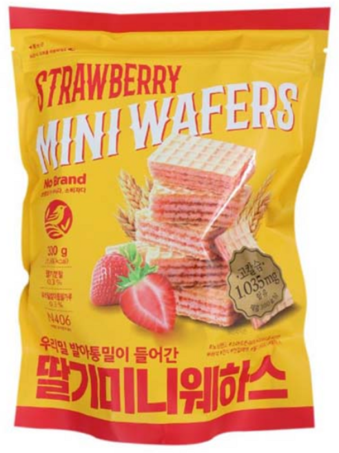 노브랜드 딸기 미니웨하스 300g 딸기맛, 1개
