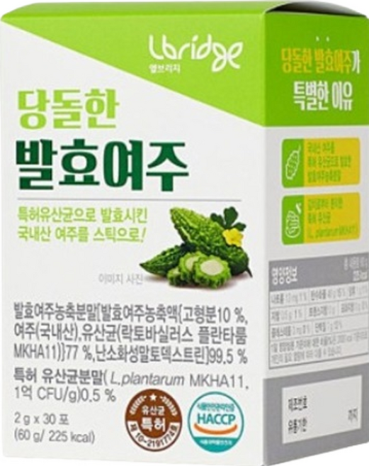 당돌한 발효여주 국내산 고농축 유산균함유 여주분말 스틱, 1박스, 60g