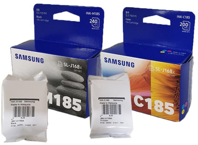 삼성 정품 잉크 INK-M185 C185 SLJ1680 1780W, M185(검정)+C185(컬러), 1개