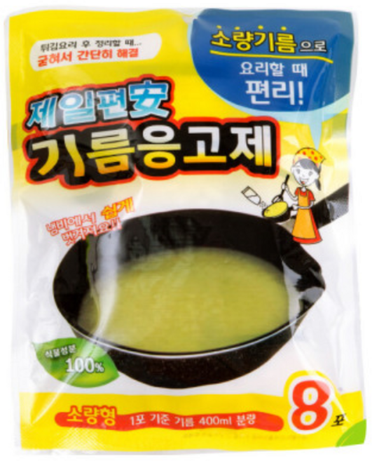 제일편안 기름응고제 8포 기름처리 폐유처리 기름버릴때, 노랑, 1개