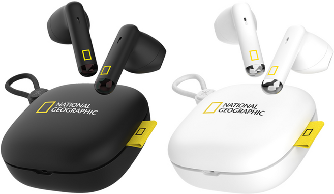 내셔널지오그래픽 음성지원 터치 블루투스 5.3 무선 이어폰 이어셋 이어버드, 블랙