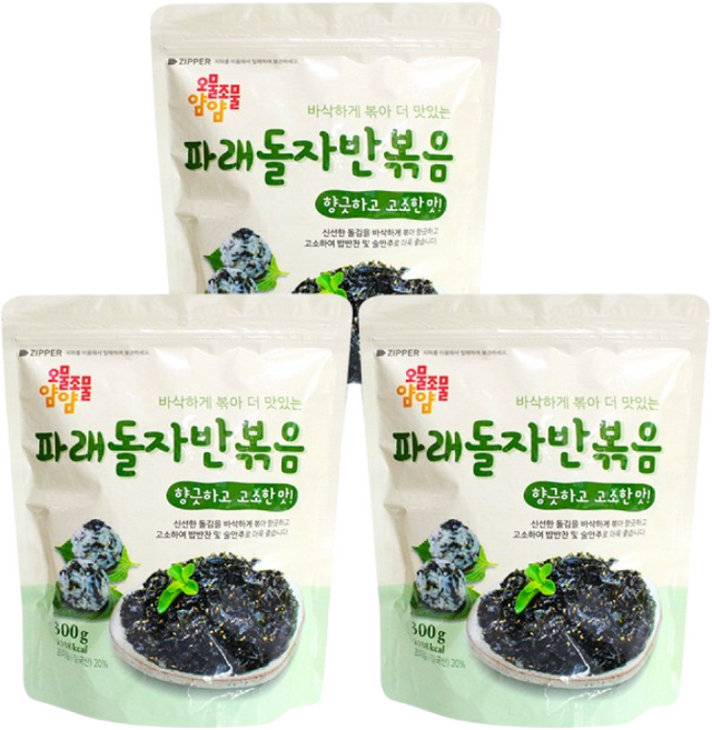 오물조물얌얌 파래돌자반 볶음, 300g, 3개
