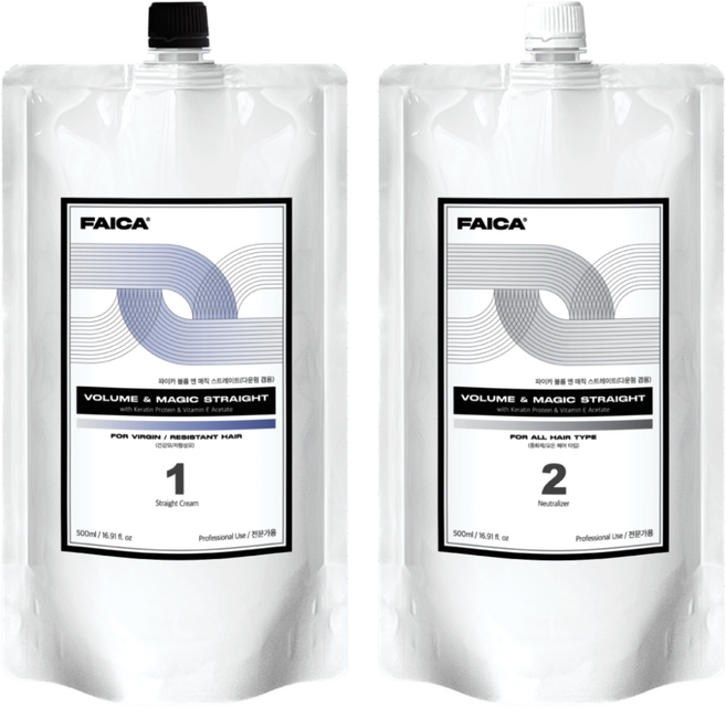 파이카 볼륨 앤 매직 스트레이트 펌제 다운펌 슬릭펌 웨이브 겸용제품 1제 500ml + 2제 500ml, 1제(건강모)+2제(중화제), 1개