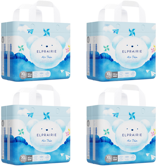 엘프레리 에어씬 팬티형 기저귀 유아용, 특대형(XL), 120매