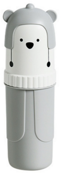 별난상점 스노우베어캡 휴대용 칫솔 양치컵 케이스, 1개, 노르딕그레이