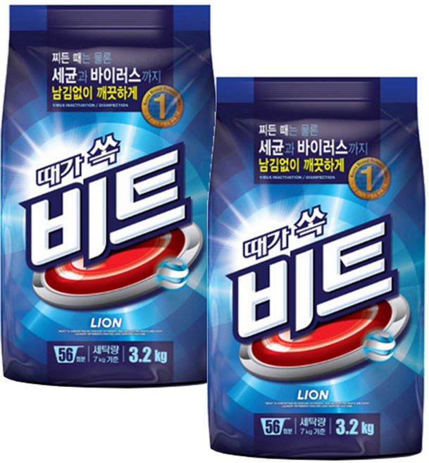 비트 분말세제 일반용 본품, 3.2kg, 1개입, 2개