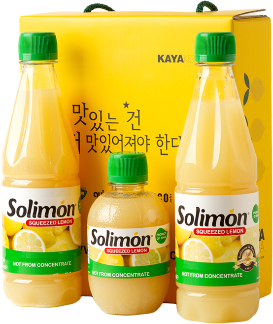 솔리몬 레몬즙 3입 선물세트 (500ml2병+280ml1병) NFC 비농축, 500ml