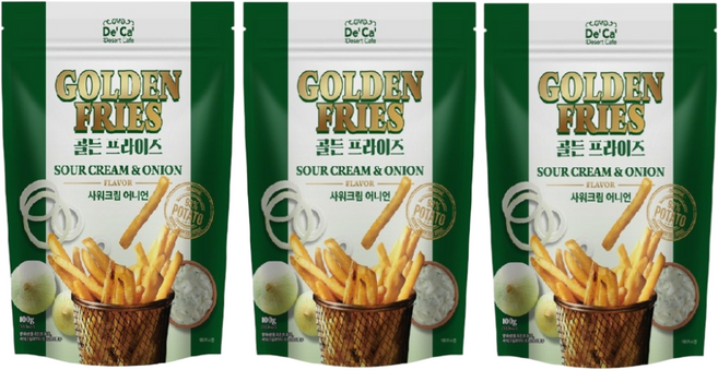 De'Ca' 골든 프라이즈 사워크림어니언 100g (감자원물 93%), 3개