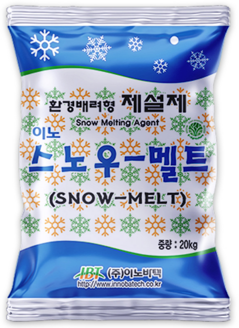 이노바텍 스노우멜트 20kg 국내산 저부식 제설제 염화칼슘, 1개