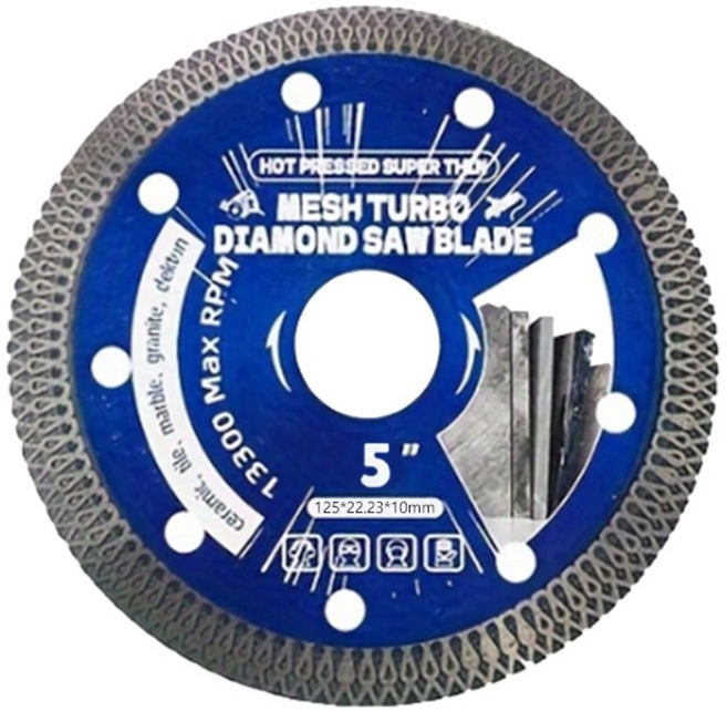 tinduo 4/4.5/5인치 그라인더 타일날 다이아몬드 터보날 파란색 1개, 125mm, 1