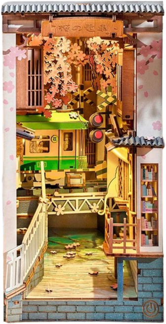 로보타임 미니어쳐 DIY 우드퍼즐 키트 벚꽃기차 TGB01, 혼합색상, 1개