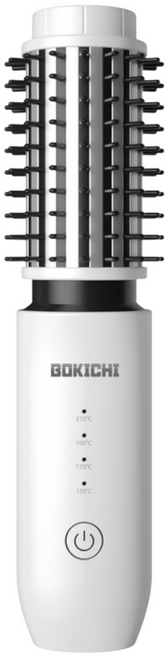 BOKICHI 뿌리볼륨 모발손상 없는 음이온 기술 무선고데기, 화이트